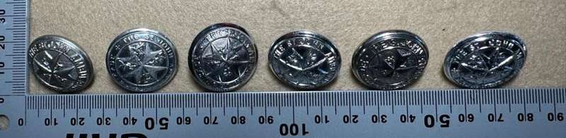 Rhodesian ST JOHNS - BUTTONS X 6 Large