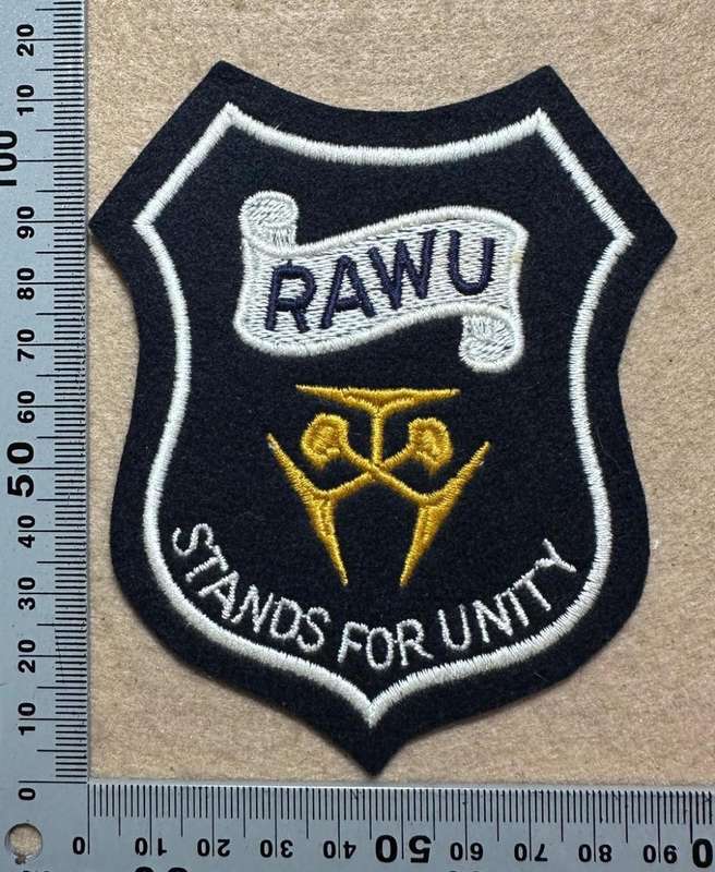 Rhodesian Railways - RHODESIAN AFRICAN WORKERS UNION BLAZER BADGE COTTON