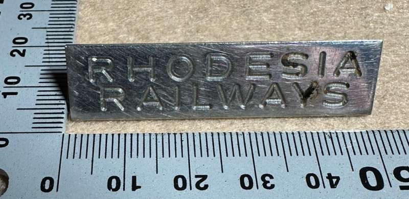 Rhodesian Railways - CHROME RR SHOULDER TITLES