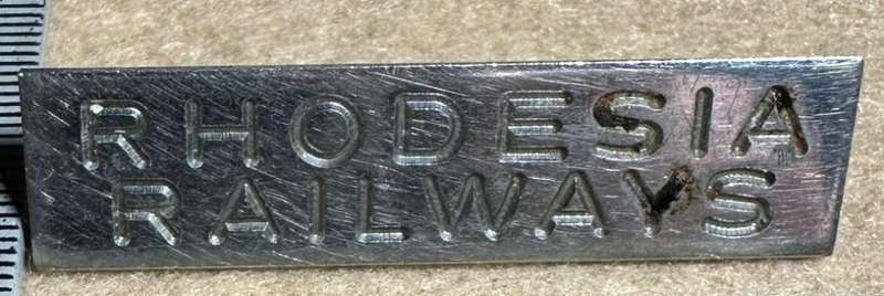 Rhodesian Railways - CHROME RR SHOULDER TITLES