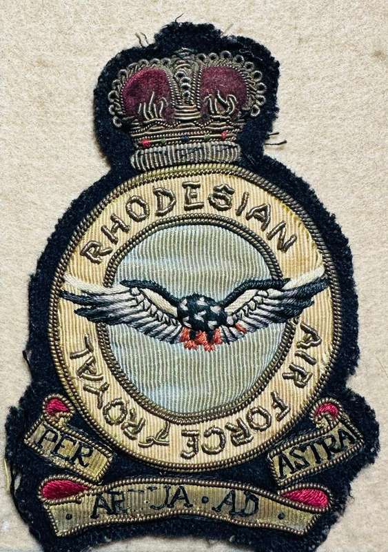 Rhodesian Air Force - RRAF QC BLAZER BADGE BULLION VARIANT