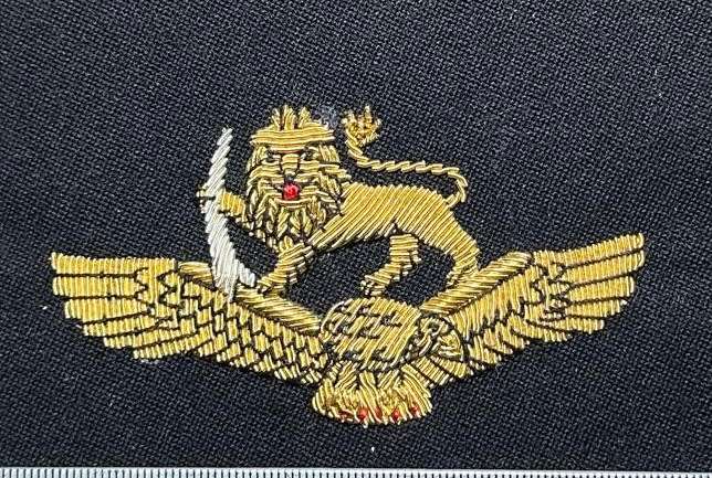 Rhodesian Air Force - WINGED LION RHAF BLAZER BADGE BULLION