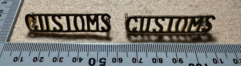 Rhodesian CUSTOMS AND IMMIGRATION - CUSTOMS SHOULDER TITLES (SET)