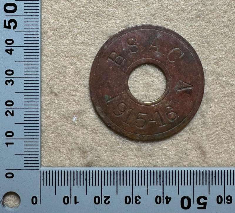 Rhodesian CUSTOMS AND IMMIGRATION - BSA CO TAX TOKEN - A 1915-1916