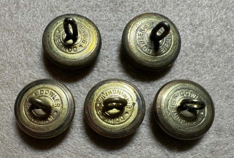 Rhodesian CUSTOMS AND IMMIGRATION - VARIED BRASS BUTTONS - SMALL, by DOWLER, BIRMINGHAM