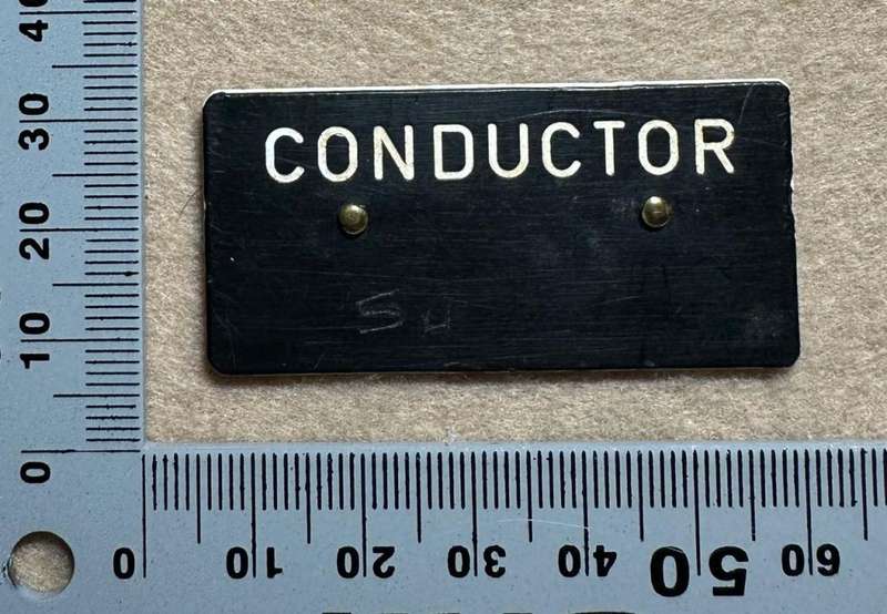Rhodesian TRANSPORT - CONDUCTOR BADGE PLASTIC