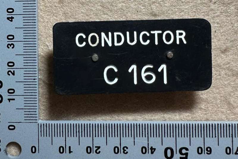 Rhodesian TRANSPORT - CONDUCTOR BADGE PLASTIC - C161