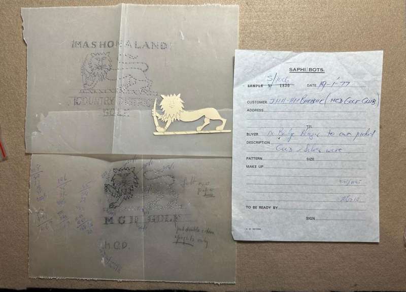 Rhodesia - MASHONALAND - PROVINCIAL SPORT COLOURS - COUNTRY DISTRICTS GOLF BULLION, STENCILS, DESIGN