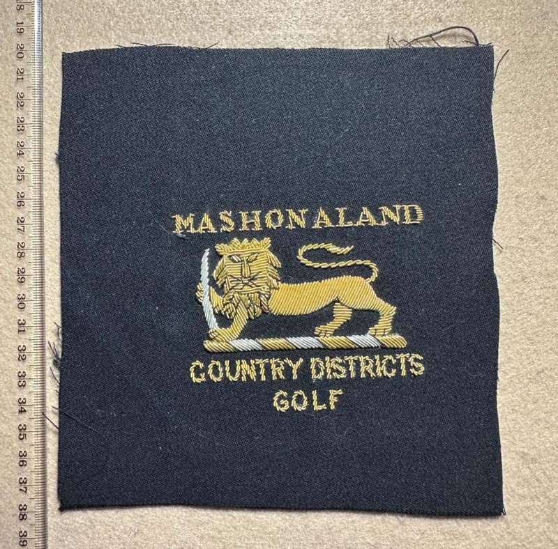 Rhodesia - MASHONALAND - PROVINCIAL SPORT COLOURS - COUNTRY DISTRICTS GOLF BULLION, STENCILS, DESIGN