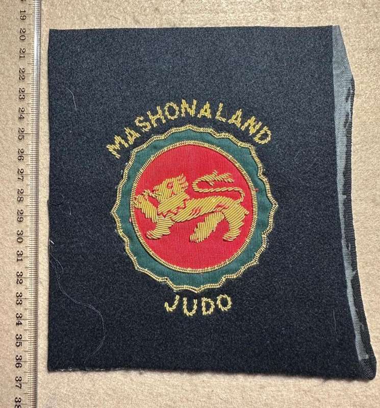 Rhodesia - MASHONALAND - PROVINCIAL SPORT COLOURS - JUDO BULLION WITH STENCIL & PAPERWORK