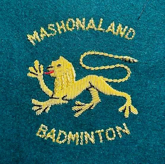 Rhodesia - MASHONALAND - PROVINCIAL SPORT COLOURS - BADMINTON BULLION WITH STENCIL & SKETCHES