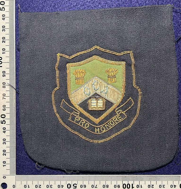Rhodesian School Badge - CHAPLIN - MOTTO - PRO HONORE - BULLION