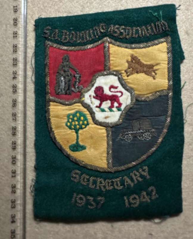 Rhodesia - SA BOWLING ASSOCIATION SECRETARY - 1937 TO 1942 - BULLION