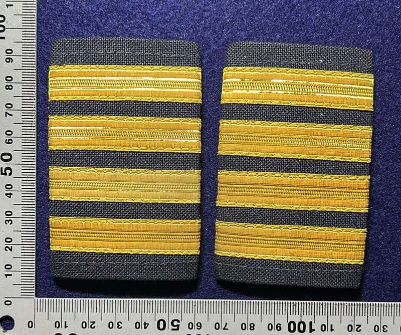 South African Civil Aviation - SET OF CAPTAIN SLIP ONS - BULLION GOLD ON BLACK