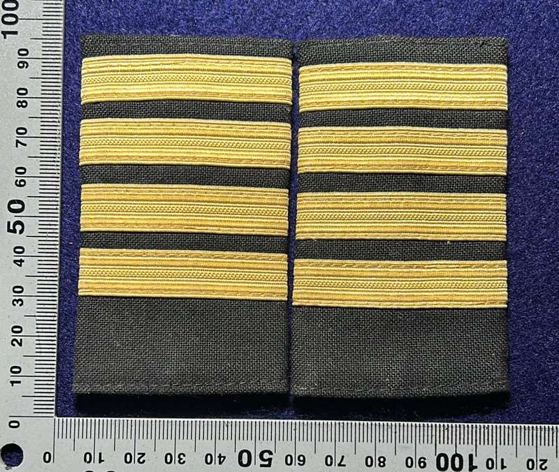 South African Civil Aviation - SET OF CAPTAIN SLIP ONS - BULLION GOLD ON BLACK