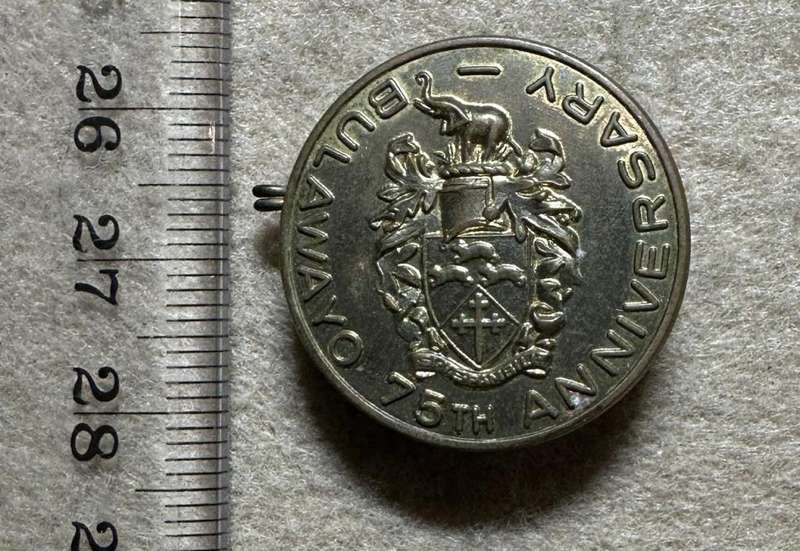 BULAWAYO 75TH ANNIVERSARY BADGE, by MATTHEWS MFG, BULAWAYO