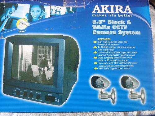 BRAND NEW AKIRA 5.5" BLACK AND WHITE CCTV CAMERA SYSTEM