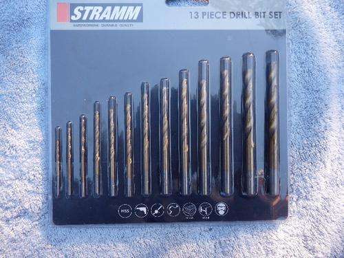 BRAND NEW  AND SEALED 13 HIGH SPEED STEEL DRILL BITS WITH TITANIUM NITRATE COATING