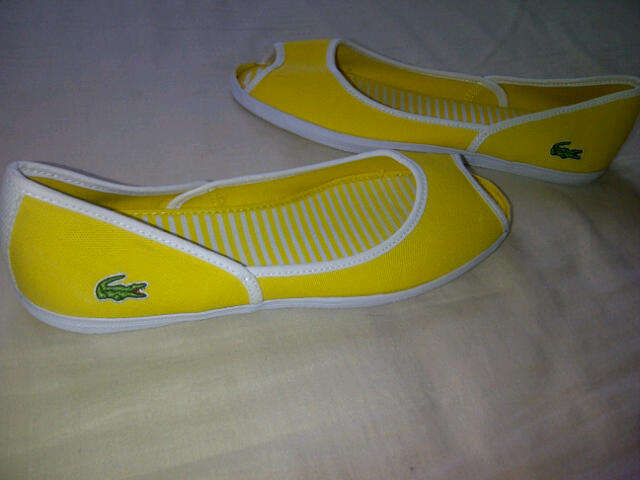 *Cute & Funky Ladies Lacoste Slip on's* Great for summer* Imported from London**Size 3, 4, 5, 6, 7**