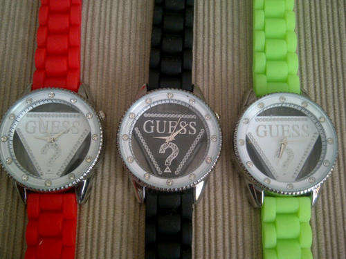 ***Funky Ladies Replica Guess Watches with Silicon/Rubber Strap*** Green, Red, Black***BRAND NEW***