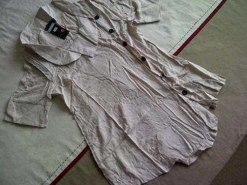 ***Beige Funky Design Ladies Linen Like Shirt**L ONLY**BRAND NEW***Great Quality Item***
