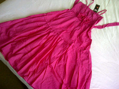 ***Cute Ladies Pink Summer Strap/Boob Tube Dress**Great Summer Dress**M, L ONLY**BRAND NEW***