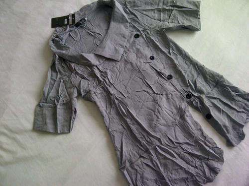 ***Grey Funky Design Ladies Linen Like Shirt**L, XL ONLY**BRAND NEW***Great Quality Item***