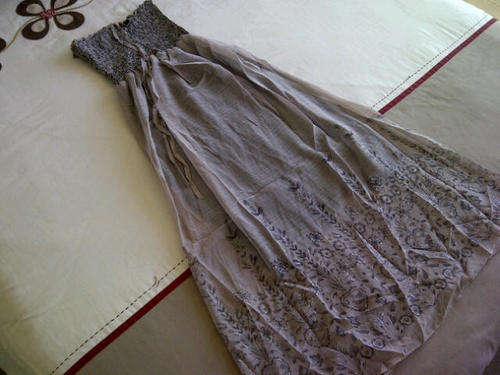 ***Stunning Design Ladies Beige Long Chiffon Style Strap/Boob Tube Dress***ONE SIZE FITS ALL***