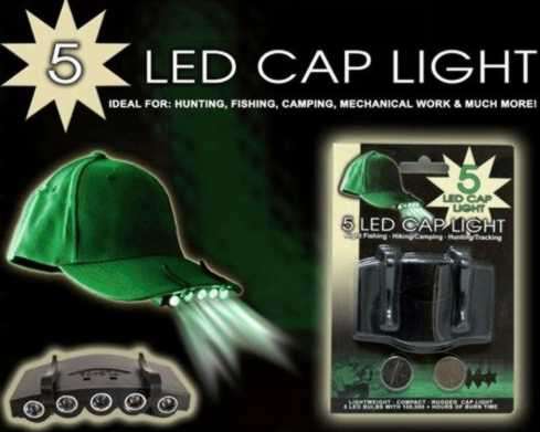 ***5 LED CAP LIGHT***Night Fishing, Hiking/Camping, Hunting/Tracking**Water Resistant***BRAND NEW***