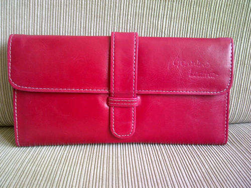 ***Cute & Funky Ladies Genuine Leather Purse/Wallet***DARK PINK***BRAND NEW***