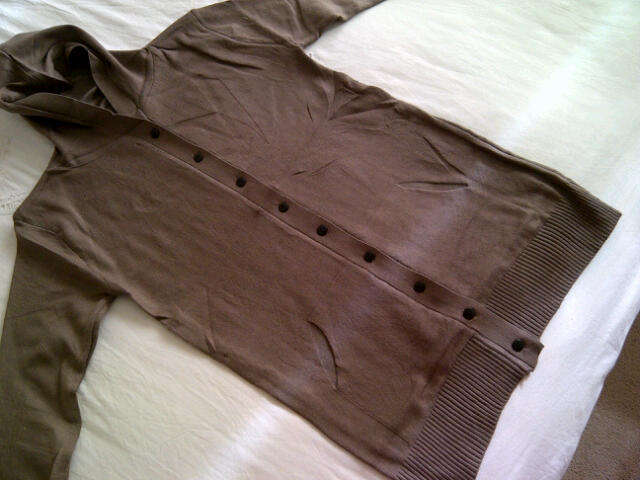 ***Cute Ladies Hooded Jersey with Small Slit Front Pockets***BROWN**ONE SIZE FITS ALL***BRAND NEW***