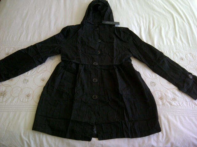 ***Stylish Ladies Black Hooded Trench-coat Style Jackets***M***LAST ONE***STUNNING***