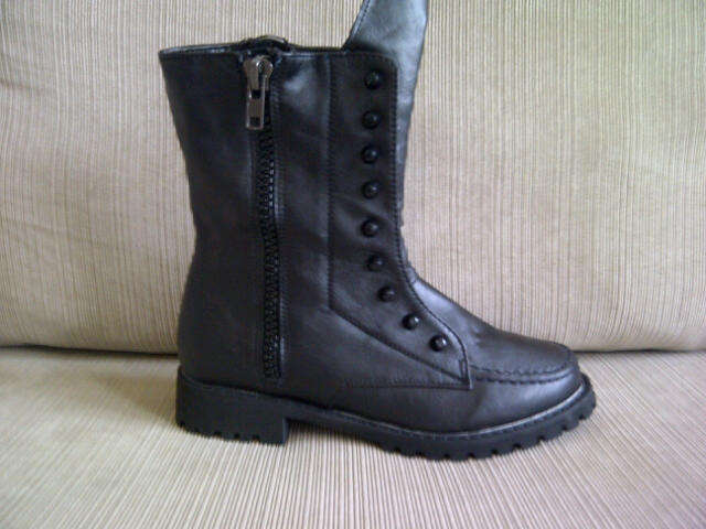 ***Funky Ladies Black Leather Like Punk Rock Style Boots***Size 4, 5, 6, 7, 8 ONLY***BRAND NEW***