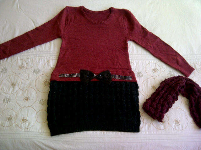 ***Cute Ladies Long Jersey with matching Scarf***Wear it with a Tights only***ONE SIZE FITS ALL***