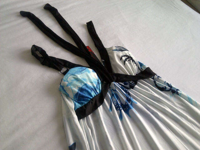 ***Stunning Ladies Blue Long Strap/Halterneck Summer Dress****BEAUTIFUL***M ONLY***BRAND NEW***