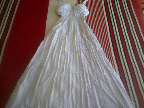 ***Beautiful Ladies White Long Strap Summer Dresses with Stunning Design***L**LAST ONE**BRAND NEW***