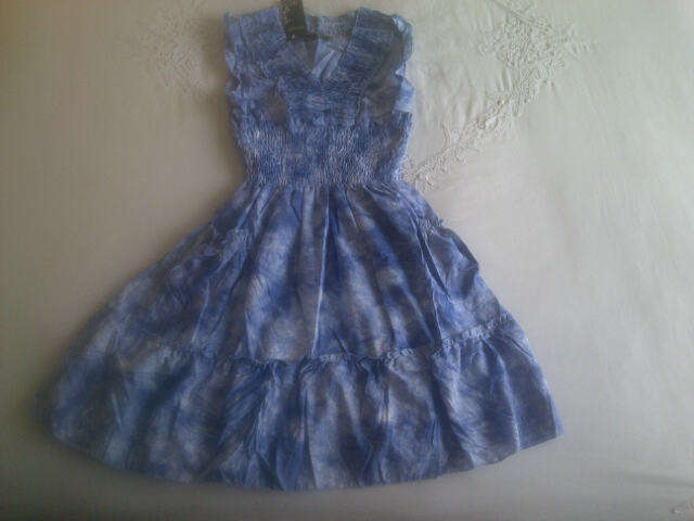***Pretty Ladies Short Blue/White Sleeveless Summer Dresses***S/M, L/XL, XXL/XXXL***BRAND NEW***