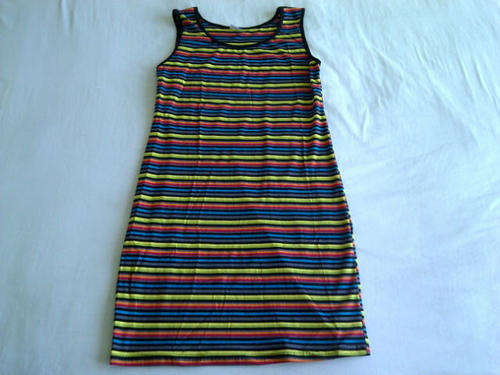 **SUMMER SALE**Cute & Funky Ladies Colourful Stripe Viscose Spandex Dress/Top**Great with a Tights**