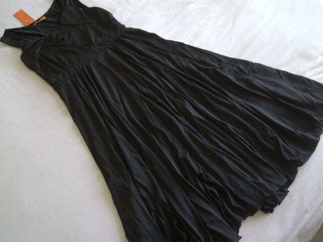 **Beautiful Ladies Black Silk Style Formal Dress With Stunning Design & Frill Like Bottom**S, M, L**
