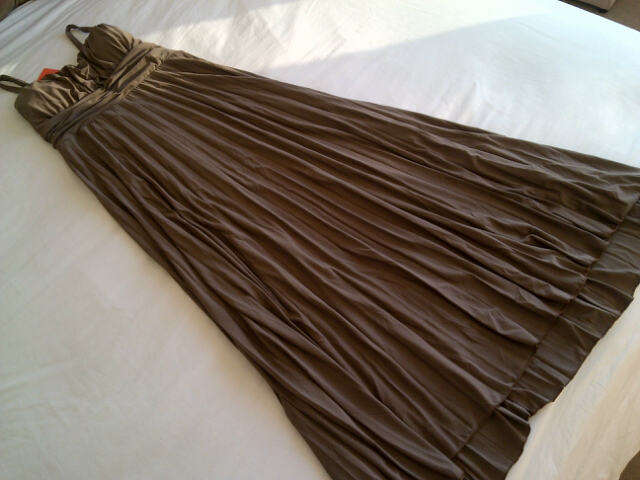 **Beautiful Ladies Long Silk Style Strap Dress With Frill Like Design & Rose Pin**2 Colours**