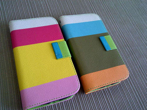 **Samsung S4 OR S3 Mini Book Case Cover With 2 Credit Card Slots**Leather Look**2 Colours**
