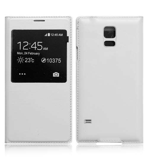 ***Samsung Galaxy S5 Covers***Ultra Slim Flip Case***SINGLE WINDOW***Black, White, Gold***