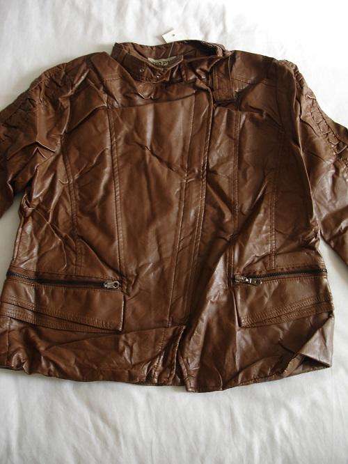 **Stunning Ladies Leather Look Biker Like Jackets with Funky Design***2 Colours***XXL, XXXL***