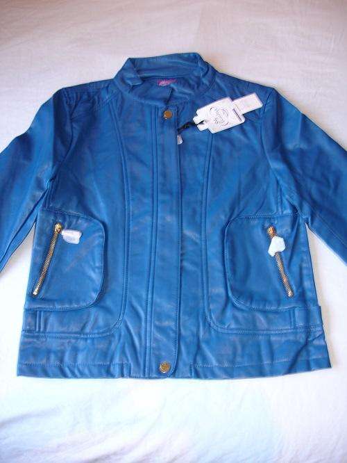**Stunning Ladies Blue Leather Look Jacket with Funky Design***XL ONLY**BRAND NEW**