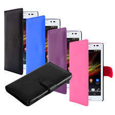 **Sony Experia C (S39H) Leather Like Book Case Cover With Magnet Clasp**Black, Purple, Red, Blue**