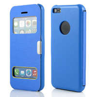 **Iphone 6 Double Window Covers with Magnetic Strip**Ultra Slim Book Case**Black ONLY**BRAND NEW**