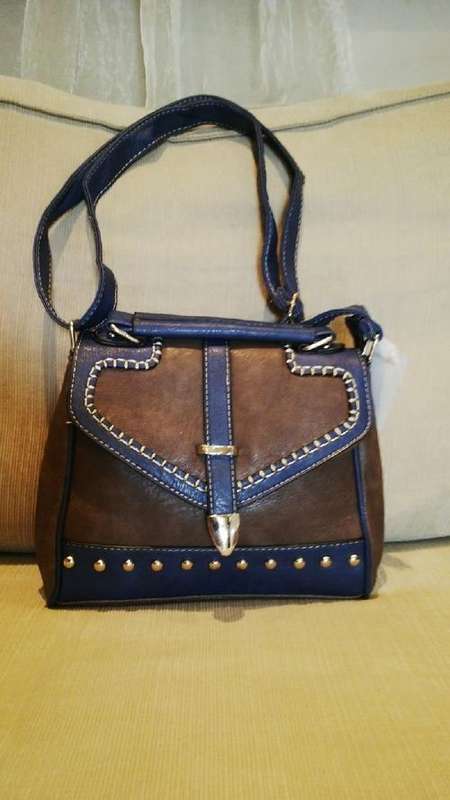 **Cute Ladies Grey/Blue PU Leather Sling bags With Beautiful Detail & Design**BRAND NEW**