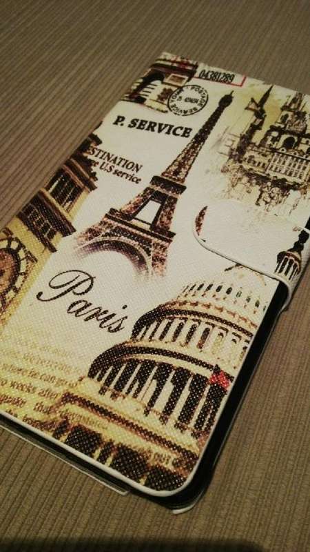 **Samsung Galaxy Note 4 Book Case Stand Cover With Paris Design & Magnet Clasp**2 Card Slots**