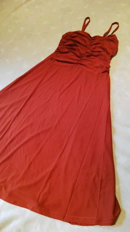 **SUMMER SALE**Beautiful Ladies Silk Style Formal Strap Dresses**Burnt Orange**M**PLS READ**NEW**