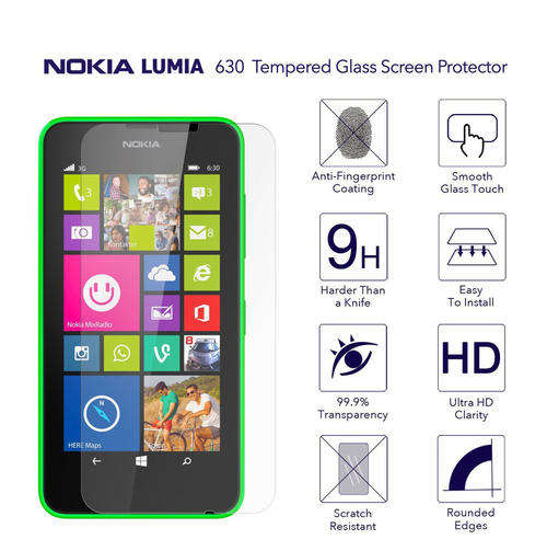 ***Nokia Lumia 630 Tempered Glass Screen Protection***Ultra Thin & Transparent***